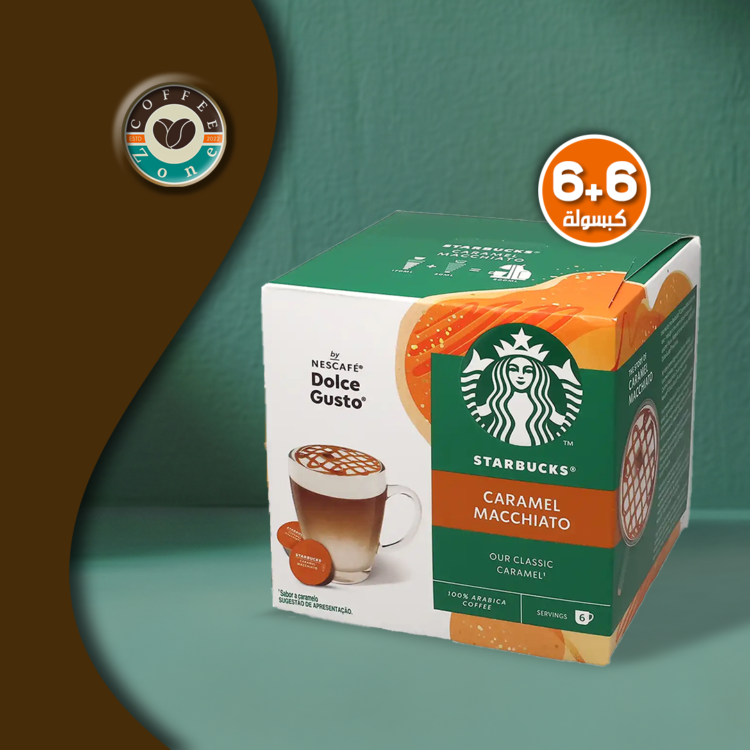 Starbucks Dolce Gusto Capsules by NESCAFÉ, Caramel Macchiato – Box of 6+6 Pods/6 Servings