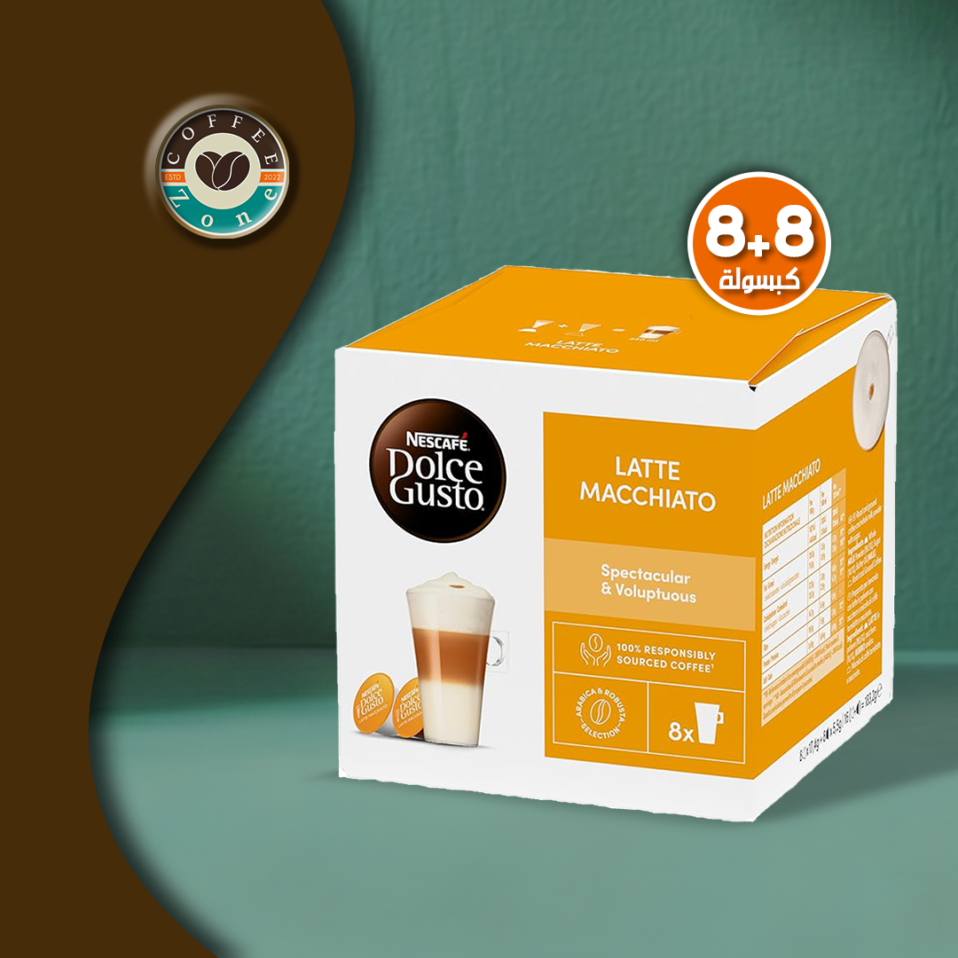 NESCAFÉ Dolce Gusto Capsules, Latte Macchiato – Box of 8+8 Pods/8 Servings