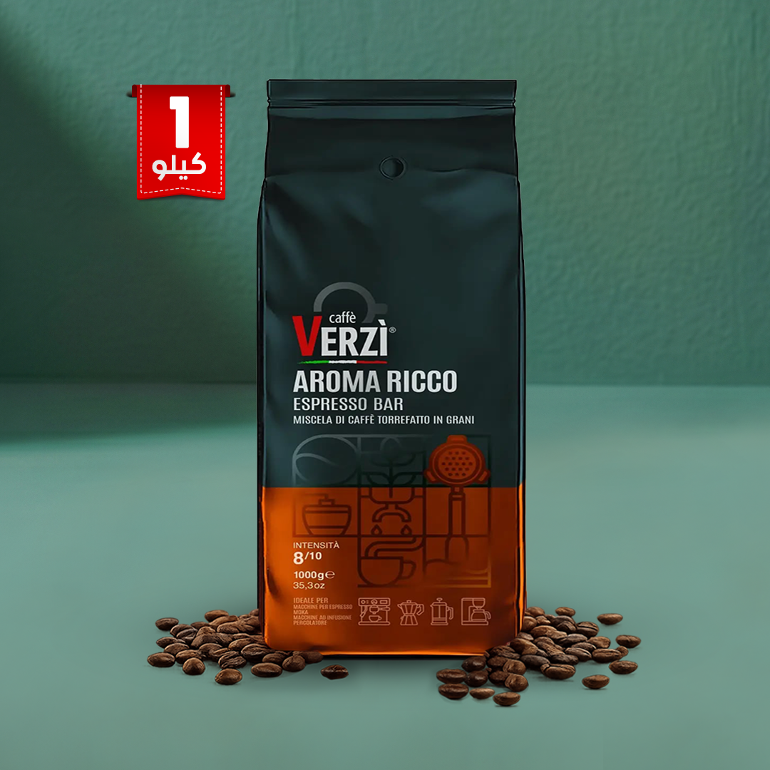 Caffè Verzì Caffe Aroma Ricco Espresso Bar Whole Coffee Beans 1 kg